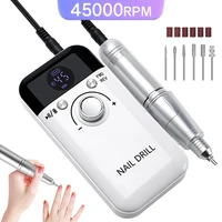 Taladro de uñas de 45000RPM con taladro de uñas portátil de poco ruido, lima lijadora de uñas recargable para herramienta de salón de manicura