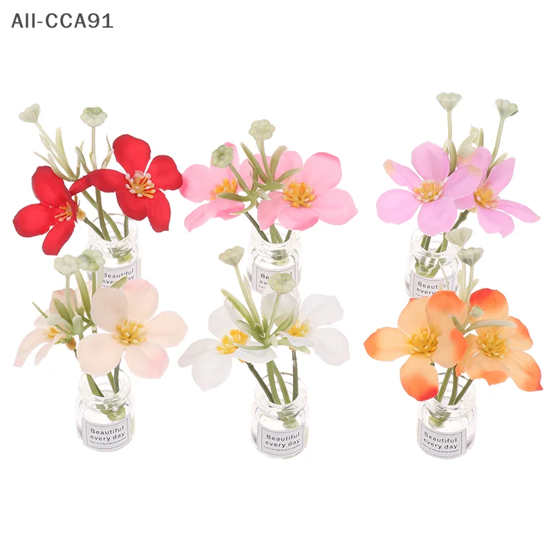 

1Pc 1/12 Dollhouse Miniature Vase Flower Potted Plants Model Toy for Children's Dollhouse Home Decoration Pretend Play Toy