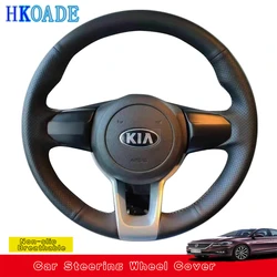 Customize DIY Genuine Leather Car Steering Wheel Cover For Kia Rio5 2019 K2 Picanto Morning Rio 2017 2018 2019 Car Interior