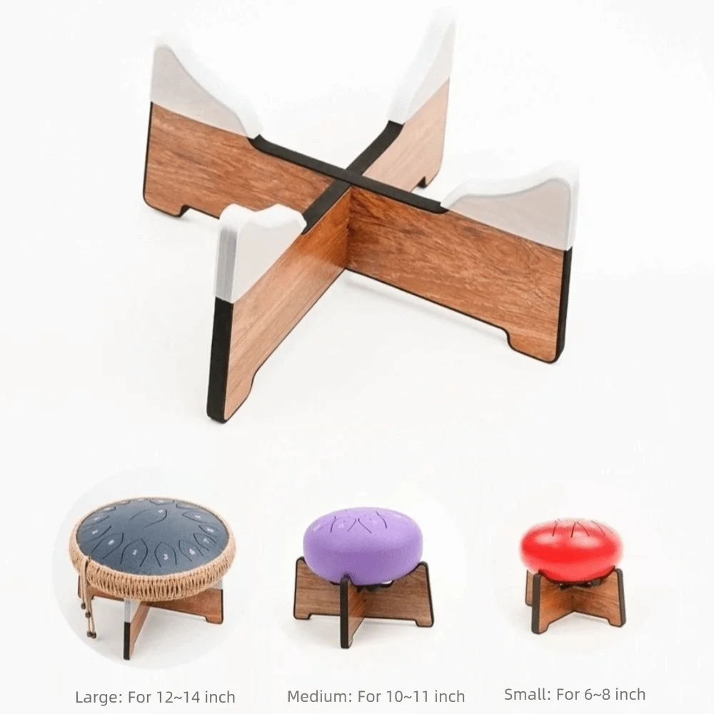 Wooden Hand Pan Drum Display Rack for 6-12in Drum Detachable Steel Tongue Drum Bracket Practical Simple Design Snare Drum Stand