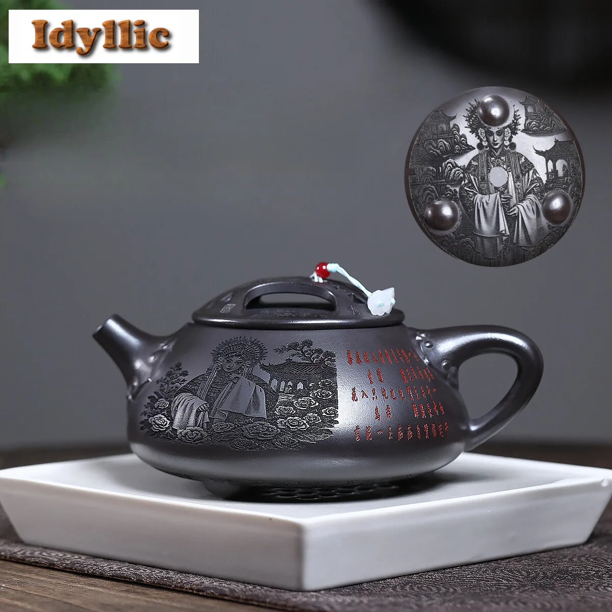 

580ml Yixing Purple Clay Teapots Master Handmade Cattle Lid Stone Scoop Pot Raw Ore Stone Yellow Mud Kettle Zisha Tea Set Craft
