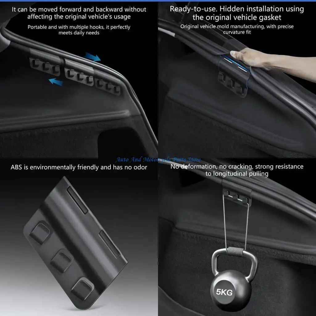 P9FD Multipurpose Adjustable Movable Trunk Hook for Custom Positioning in Car Storage