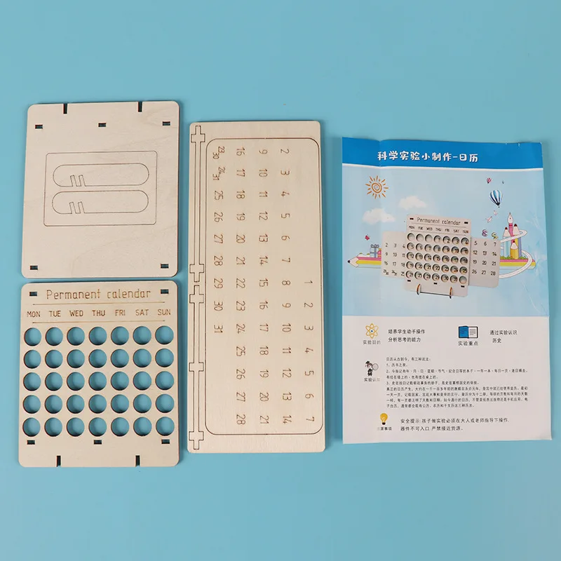 Tecnologia creativa Piccola produzione Calendario in legno fai-da-te Giocattoli scientifici Invenzione creativa fatta a mano Giocattoli per la scuola elementare Nuovo