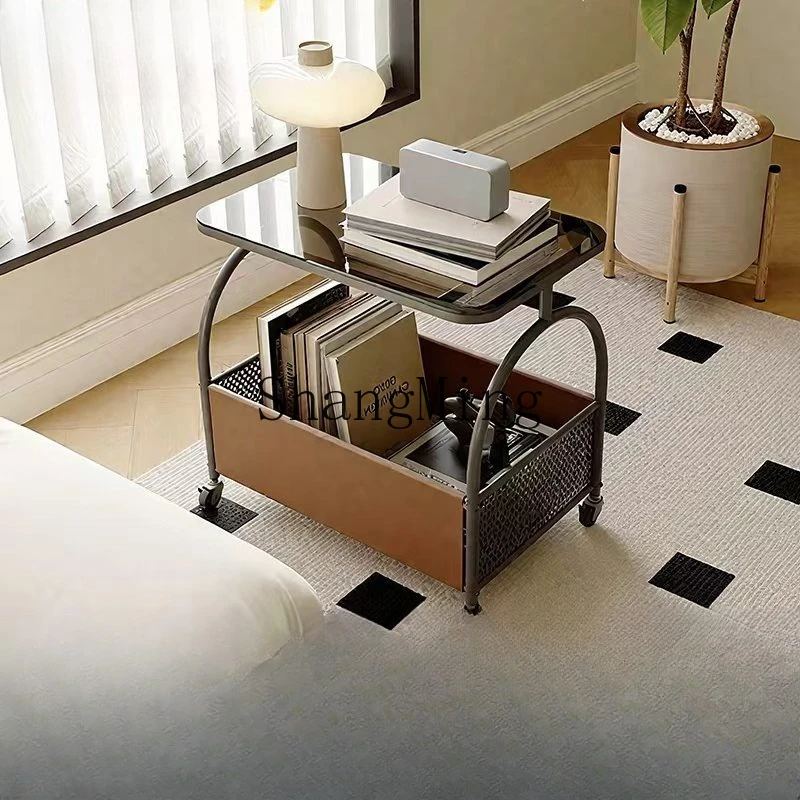 

FG small apartment household tea table bedroom bedside table balcony small table with wheels