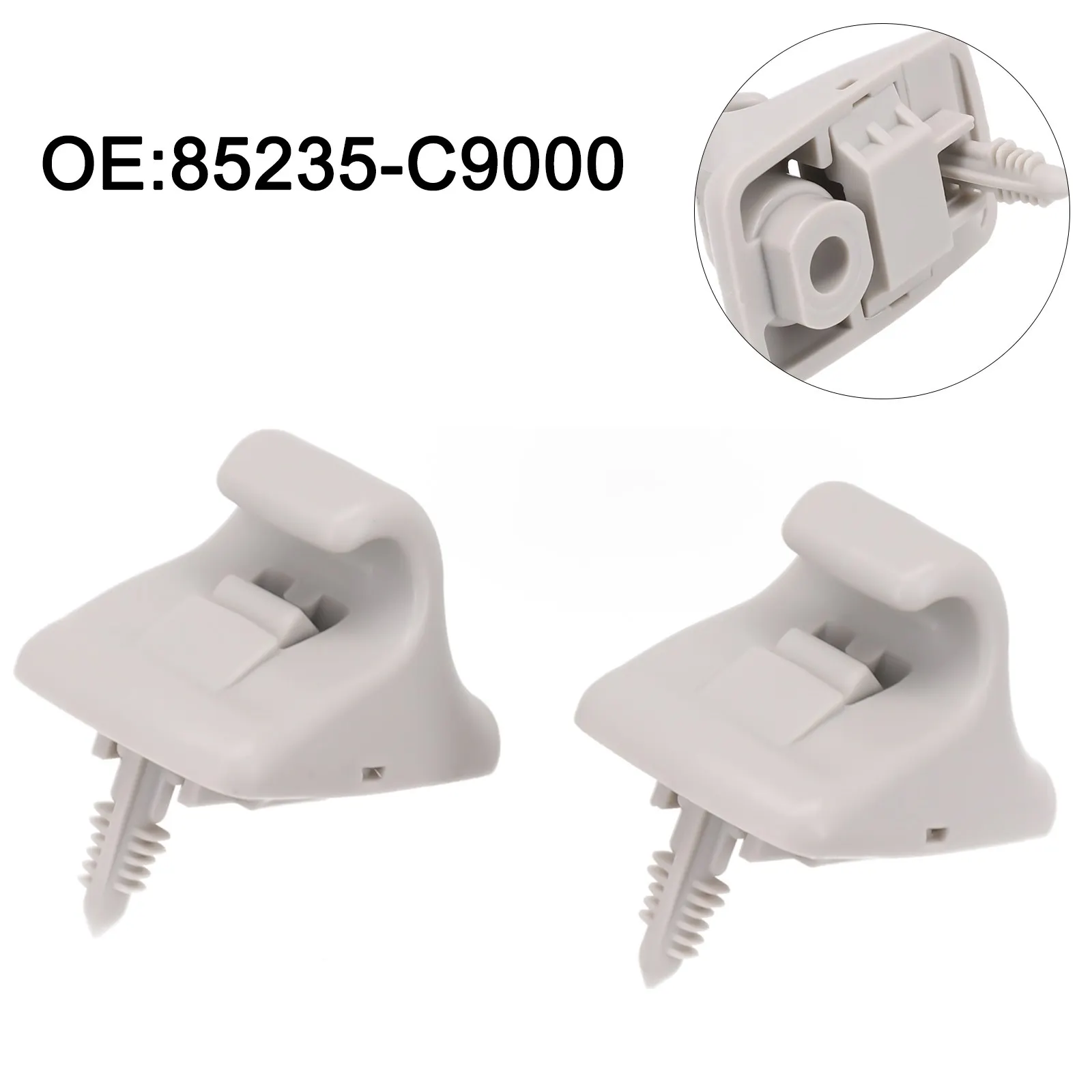 التجنيب السحابة الشمس قناع كليب 85235C9000 ABS سقف أمامي رمادي أجزاء استبدال 2 قطعة دعم لشركة هيونداي مفيدة #5