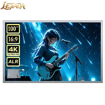 LEJIADA Anti-Light Easy Installation Free Projector Screen Metal Grey Portable ±30° Wide V