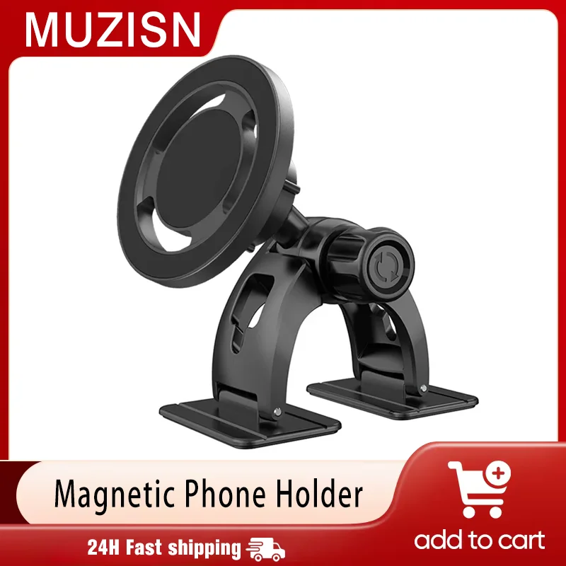 

Магнитный держатель телефона для автомобильного крепления MagSafe, обновленная палка на приборной панели, крепление для iPhone 16, Pro, 15, 14, 13, 12, подходит для изогнутых поверхностей