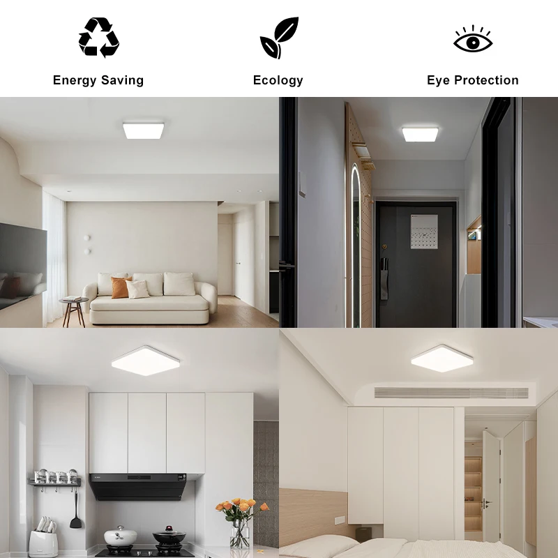 أضواء السقف LED مربع ضوء محايد 16 واط 34 واط ديكور المنزل الداخلي بسيط السقف الإضاءة الحمام غرفة نوم المطبخ غرفة المعيشة