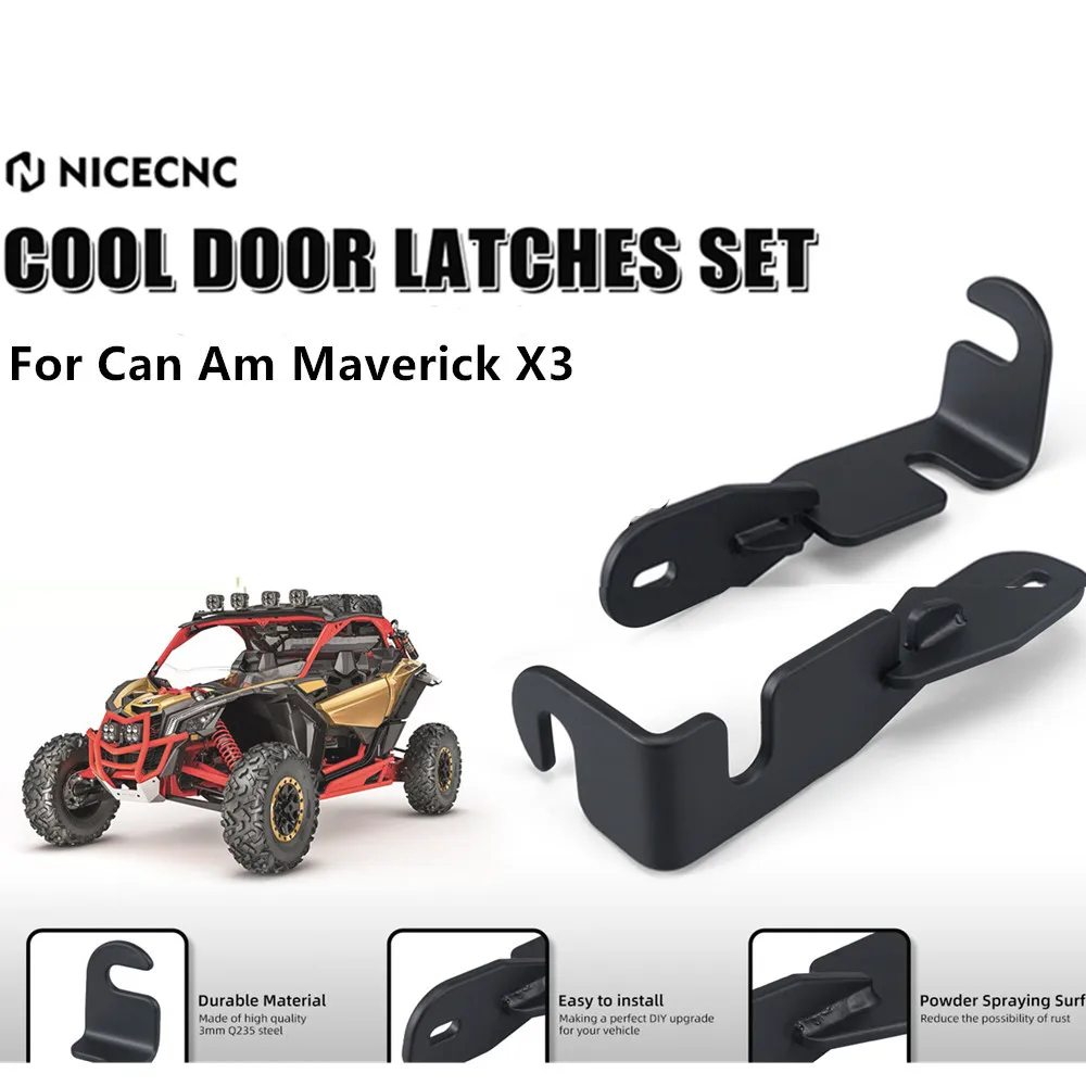 For Maverick X3 Cool Door Latch 2 Pcs 3 Inch Door Latches UTV Accessories for Can Am Maverick X3 Max R	4x4 X3 900 HO X3 R 4x4