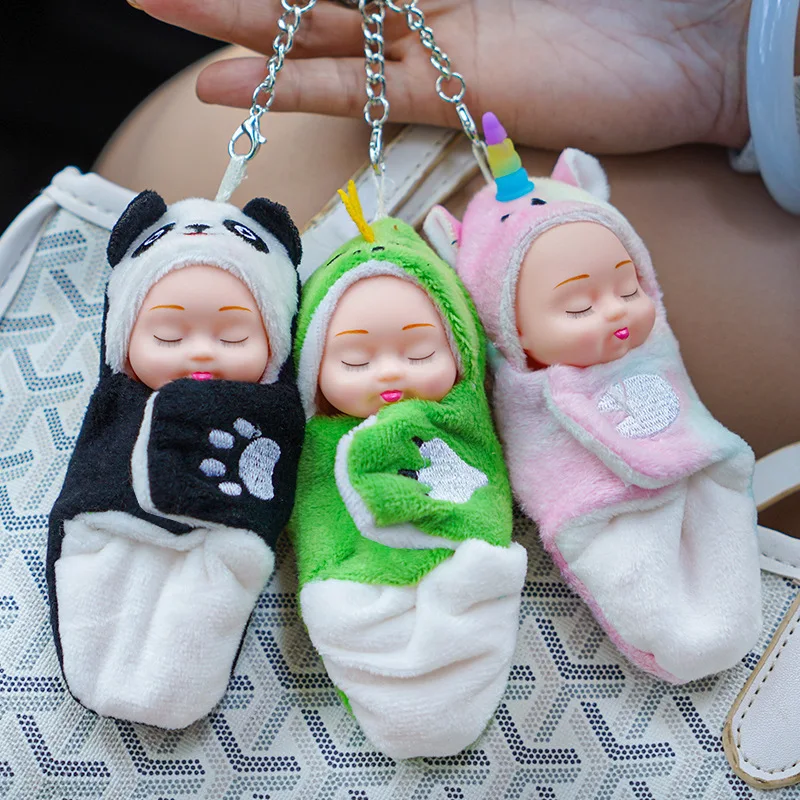 

Mini Rebirth Key chain Doll Sleep Baby Doll Animal Theme Sleeping Bag Limb Activity Simulation Doll BJD Doll Toy Children's Birt