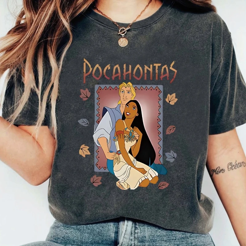 

Женская футболка с принтом Disney Pocahontas, летняя новая стильная мужская и женская очень большая повседневная уличная модная одежда