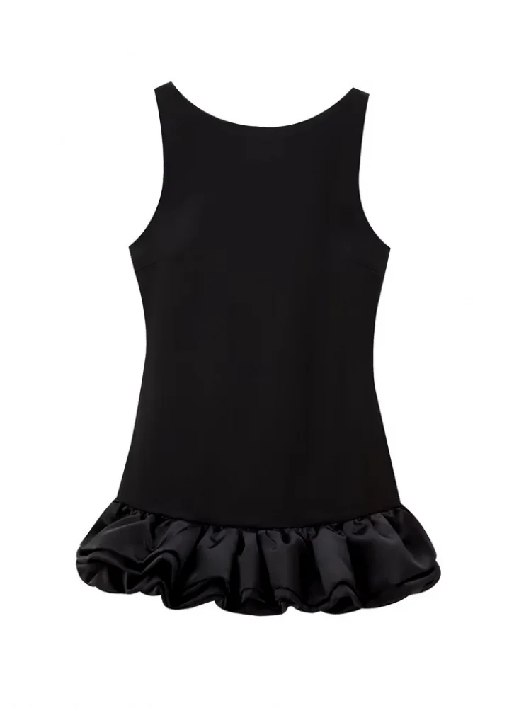 

Весенне-летняя женская короткая юбка Dr Pure Color из шифона с элегантным подолом, без бретелек, повседневная, модная