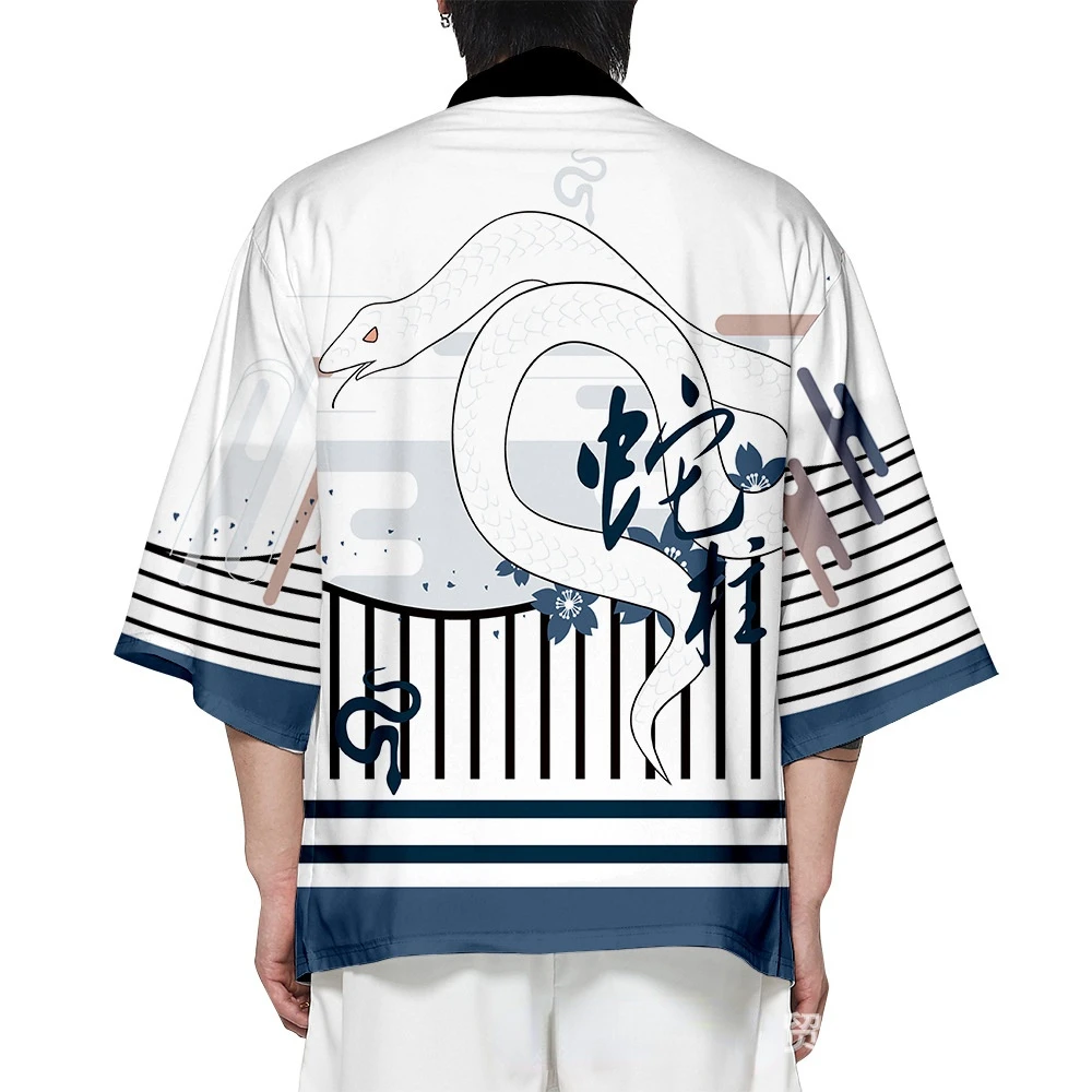 أنيمي طوكيو كيمونوس سترة اليابانية الساموراي تأثيري حلي هاوري كيمونو قميص النساء الرجال بلايز لصيف الشاطئ الأصفر يوكاتا