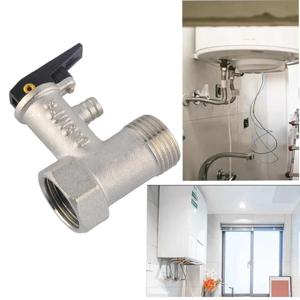 

1 шт. от M1/2 ' до F1/2' латунный никелированный предохранительный клапан 0,7 МПа водонагреватель принадлежности для ванны предохранительный клапан DN15 предохранительный клапан