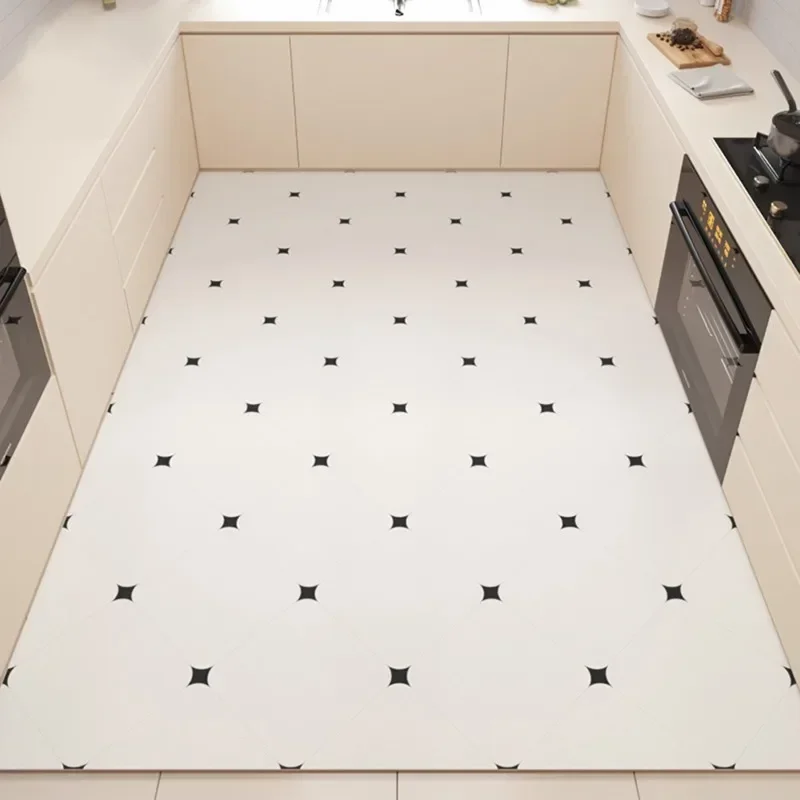 Kitchen Leather Carpet Pvc Waterproof Floor Mat Anti-oil Easy To Care Rug Soft Non-slip Large Area Rugs Entrance Doormat 주방 카펫