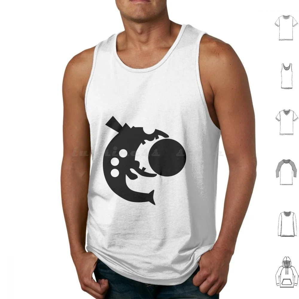 Horrorborus Silhouette Tank Tops Print Cotton Splatoon Big Run Salmon Run Splatoon 3 Silhouette Gaming Funny Horrorborus