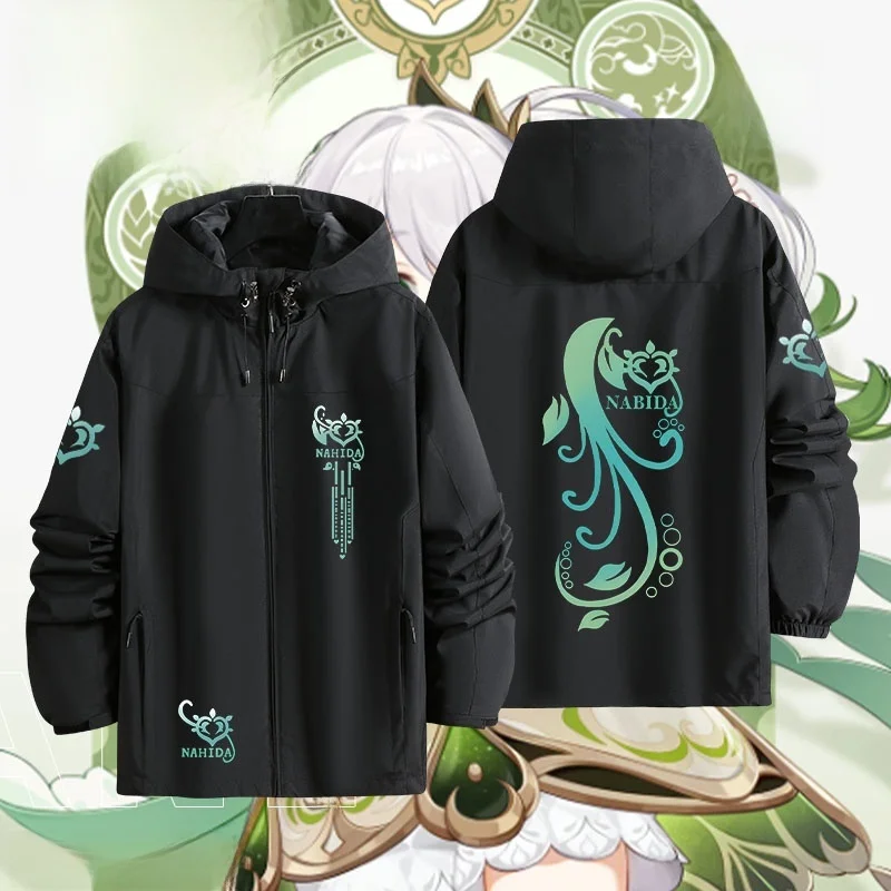 

Genin Impact Naruk No Arata Tee-in-One Jaet Long Sve ex Youth Outerwear Windproof Casual Polyester Coat