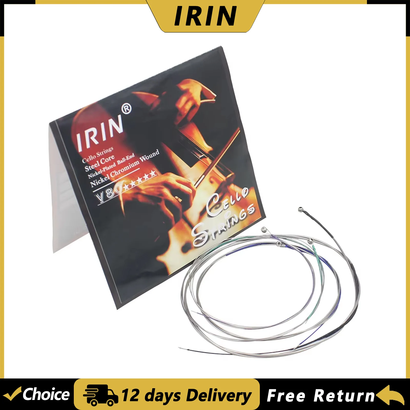 IRIN V80 Cello-Saiten Edelstahlkern Versilberte Umwickelte Saiten Cello Musikinstrument Teile & Zubehör