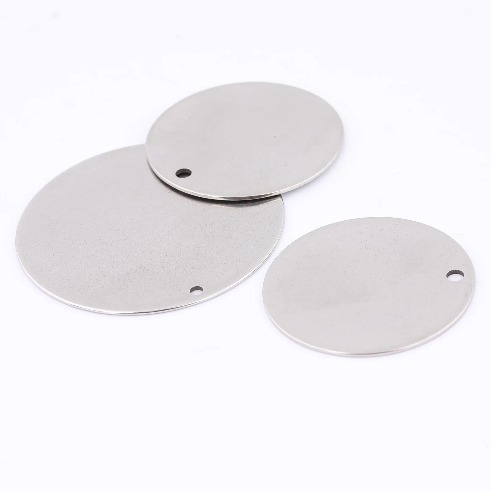 10pcs Stainless Steel 30mm 40mm Round Laser Stamping Blanks Diy Dog Tag Pendant Charms For Jewelry Making Supplies