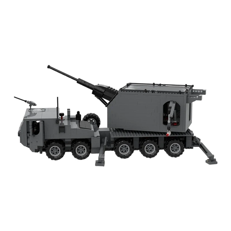 155mm Self-Propelled Howitzer Model MOC Building Bricks War Equipment Modular Technology Gifts Holiday Assemble Toys Suit