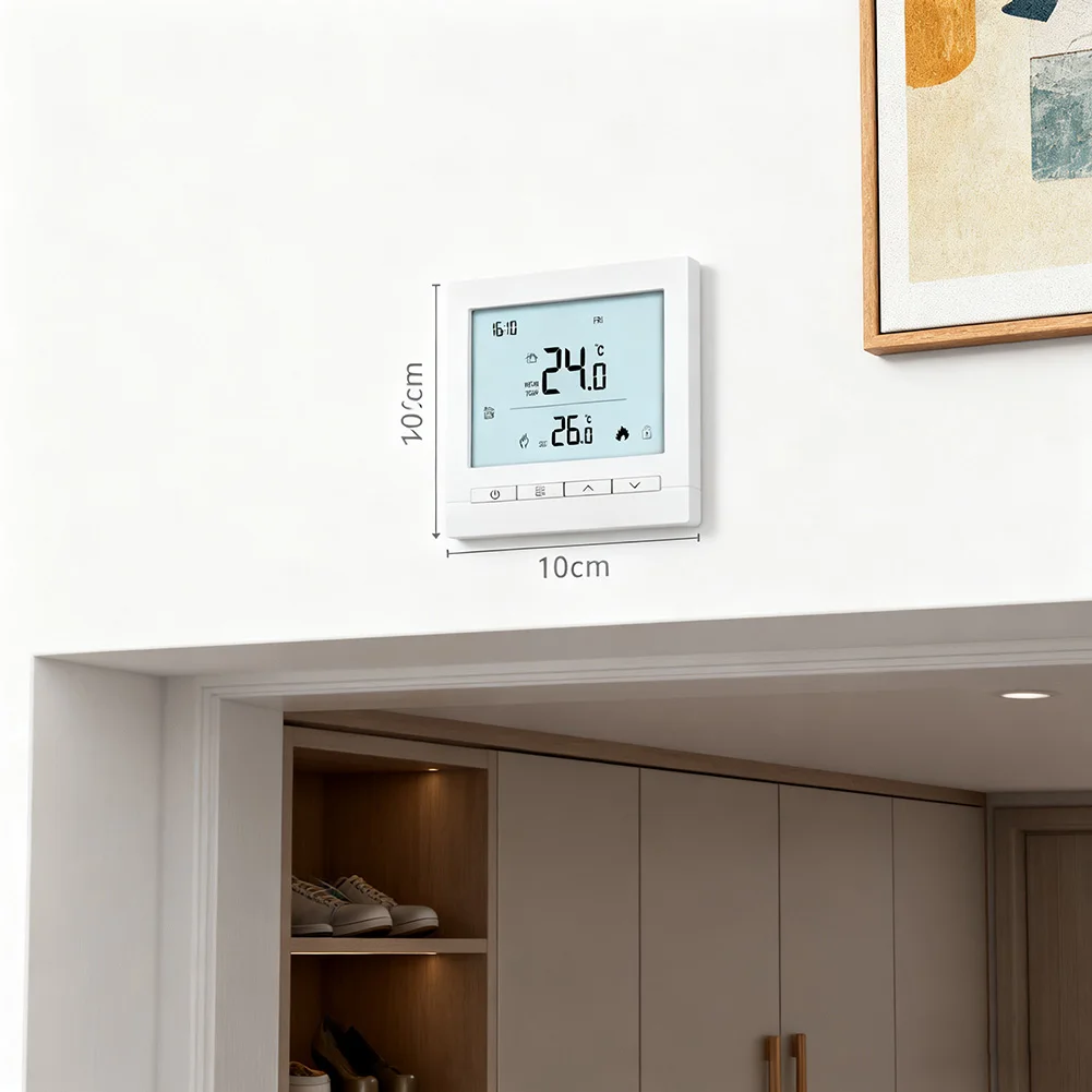 لأنظمة التدفئة التحكم عن بعد في درجة الحرارة للتدفئة المنزلية 8.6x8.6x2 سم أوضاع التحكم المتقدمة المتوافقة مع الغلايات