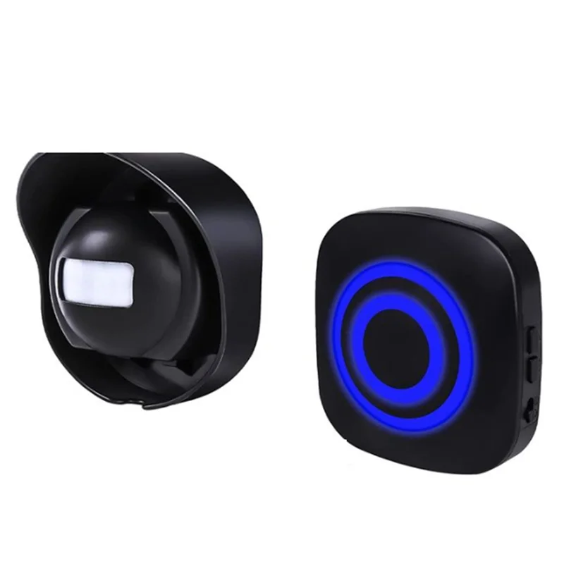 ABKI-1Set, дверной звонок для входа, посетителей, дверной звонок, сигнализация AC110-240V, беспроводной датчик движения, пластик (B), вилка европейского стандарта