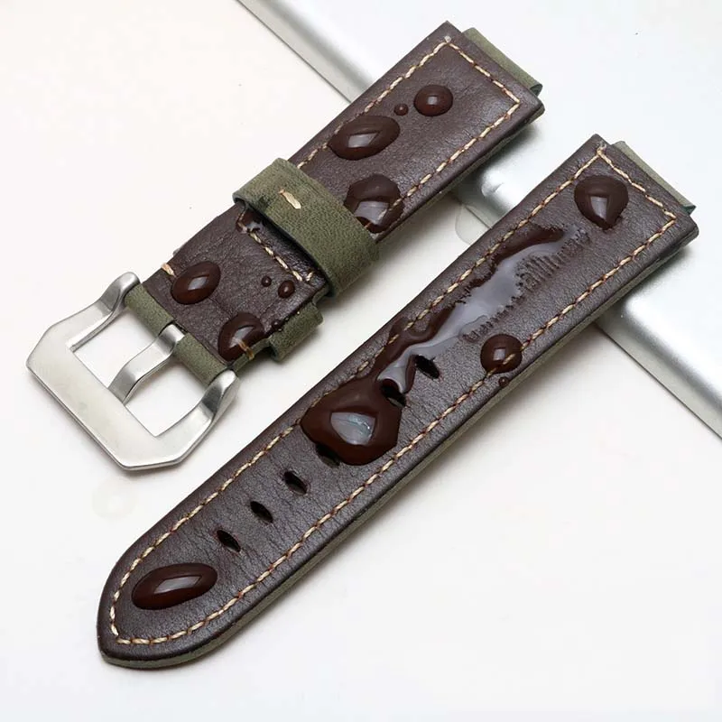 สายนาฬิกาหนังแท้สำหรับ L & W Timex T2N720 T2N721 gshock สาย GST-B200D GST-B200สายนาฬิกาข้อมือ24-16มม.