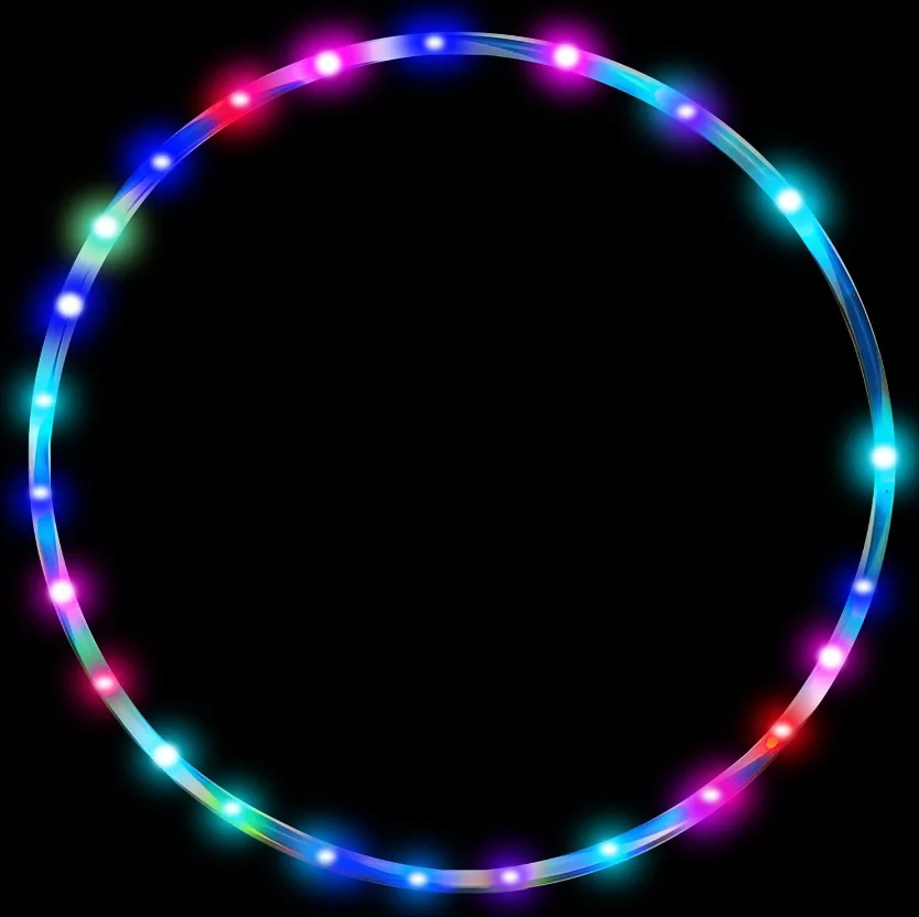 LED Glowing Hula Hoop Light Up Fitness Exercise Hoops 70cm 80cm for Children Adults Dance Fitness Club Bar Unique Party Supplies