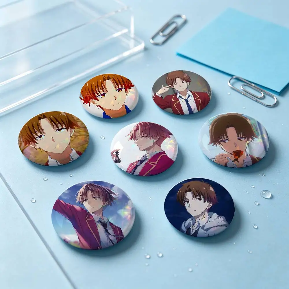 Ayanokouji Kiyotaka Anime Figure Badges 25 32 44 58 75 Mm Round Cosplay Pin Bag Decor Fans Collect Friends Gifts Brooch Souvenir