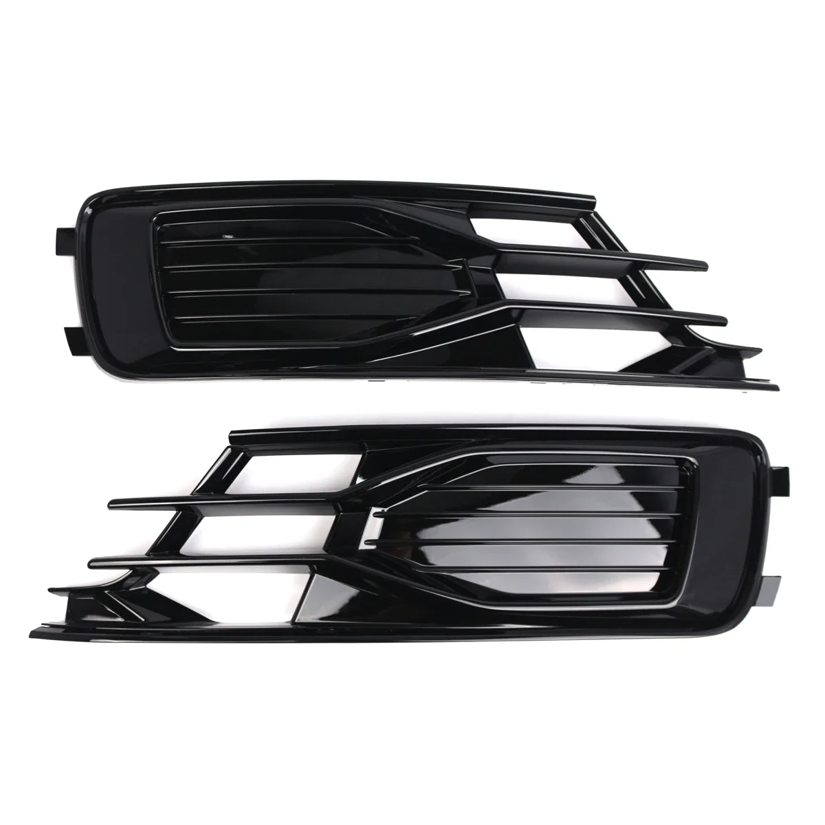 Gloss Black Car Fog Light Grille Grills Cover Frame Lamp Shade For Audi A6 / A6 Quattro 2016 2017 2018 4G0807647 4G0807648
