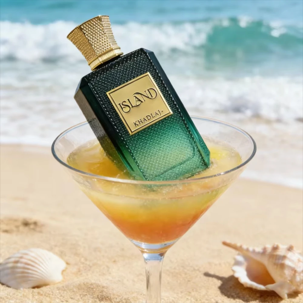 

Khadlaj Island Extrait de Parfum 100ml, Unisex Tropical Fresh Fragrance with Citrus, Coconut & Woody Notes, Long-Lasting Luxury