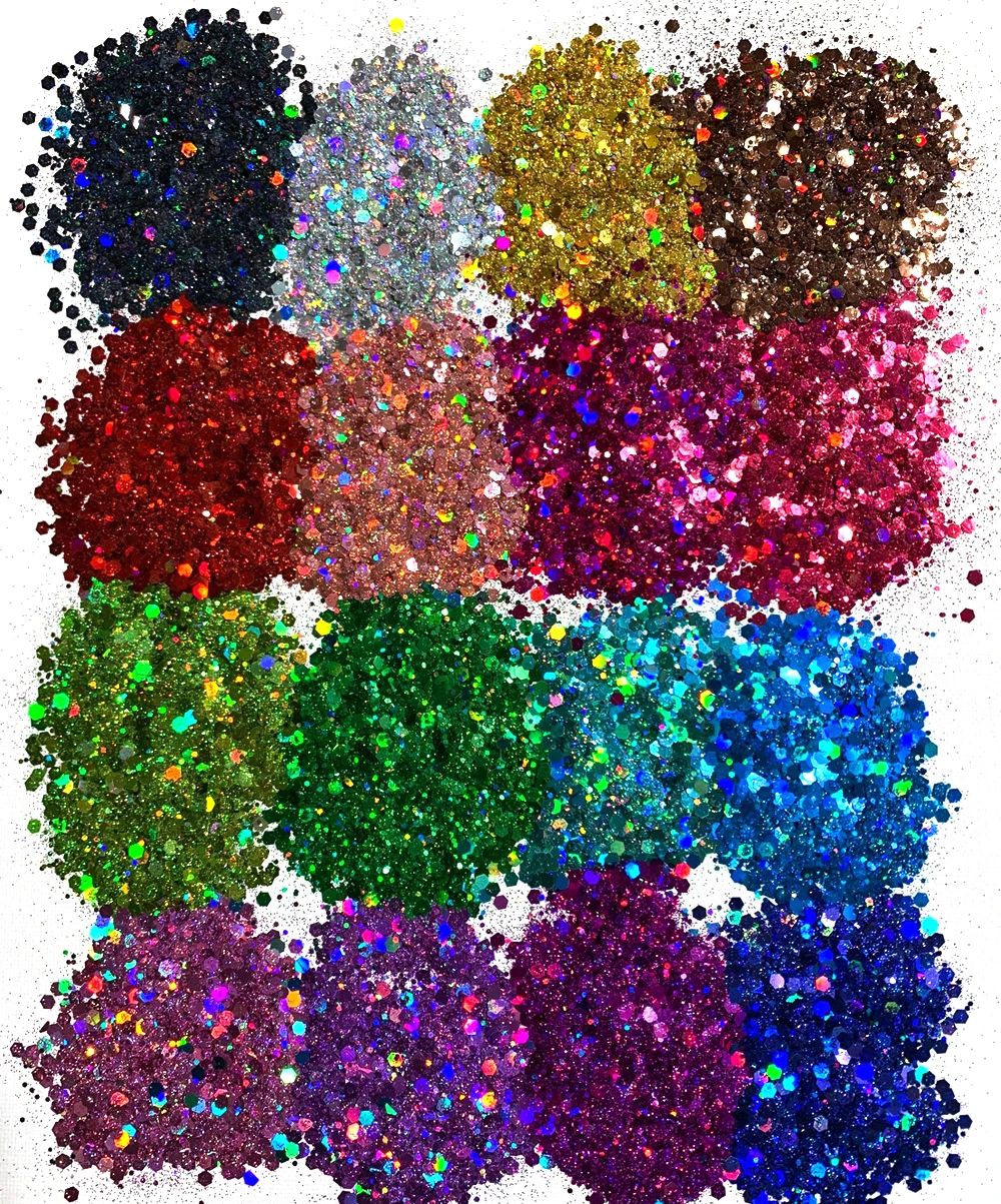 nail glitter 50g mixed hexagon shape chunky sequins 12colors color sparkly flakes slices manicure nails art decoration