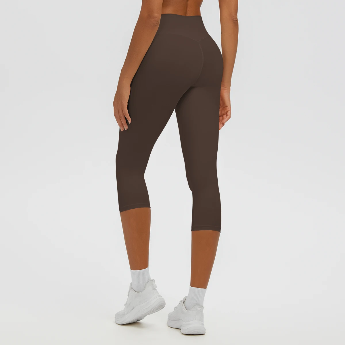 Damen-Yoga-Hosen in mittlerer Länge, einfarbig, mit hoher Dehnbarkeit, Damen-Leggings, Capri-Hosen, für Sommer, Sport, Fitnessstudio, Outdoor-Aktivitäten, Laufen, Damen-Hosen. – Detail 38