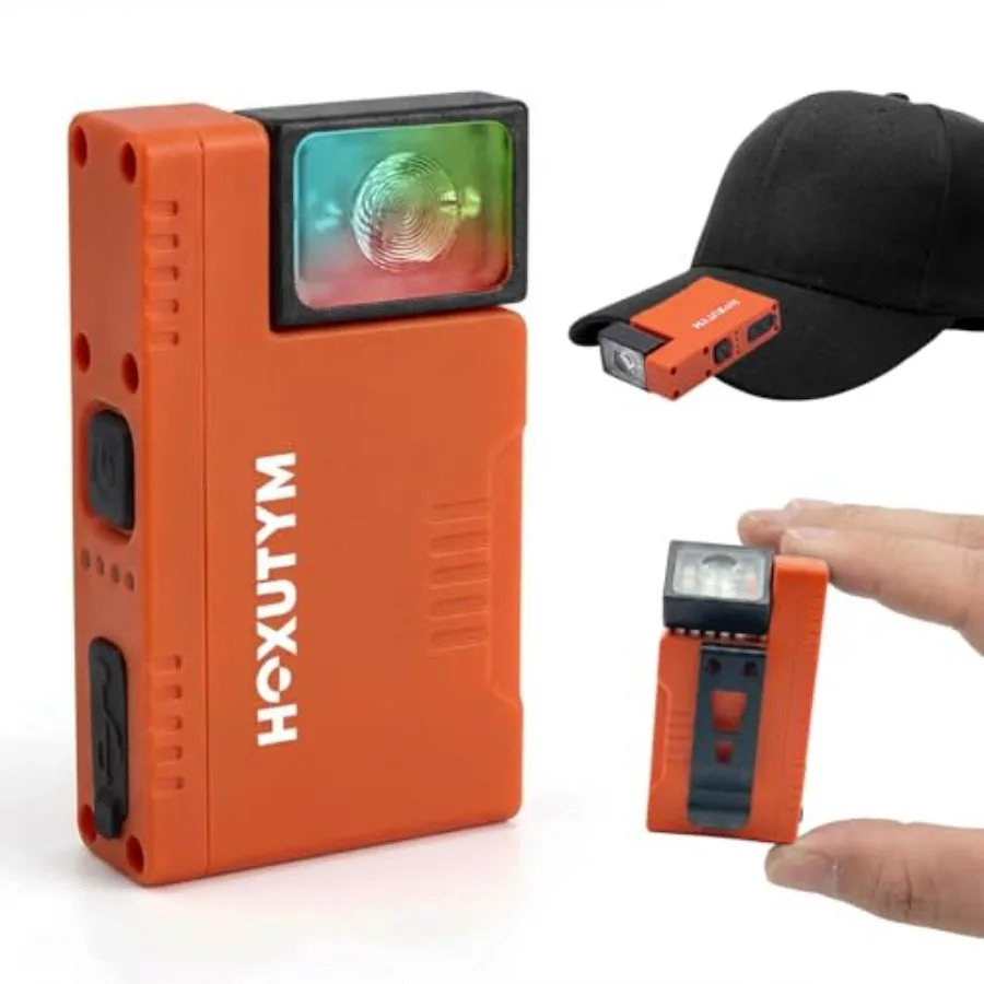 Small Flashlight, EDC Clip-on LED Rechargeable 500lm Mini Pocket Light, Magnetic Work Light with 180° Rotatable Clip and RGB Em