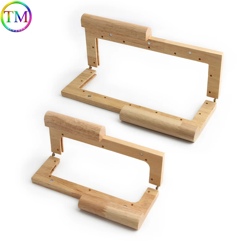 1-5Pcs 21.7cm/27.5cm Solid Wood Frames Wooden Bag Handle Tote Bags Square Wood Handle For Handbag Purse Parts Accessories