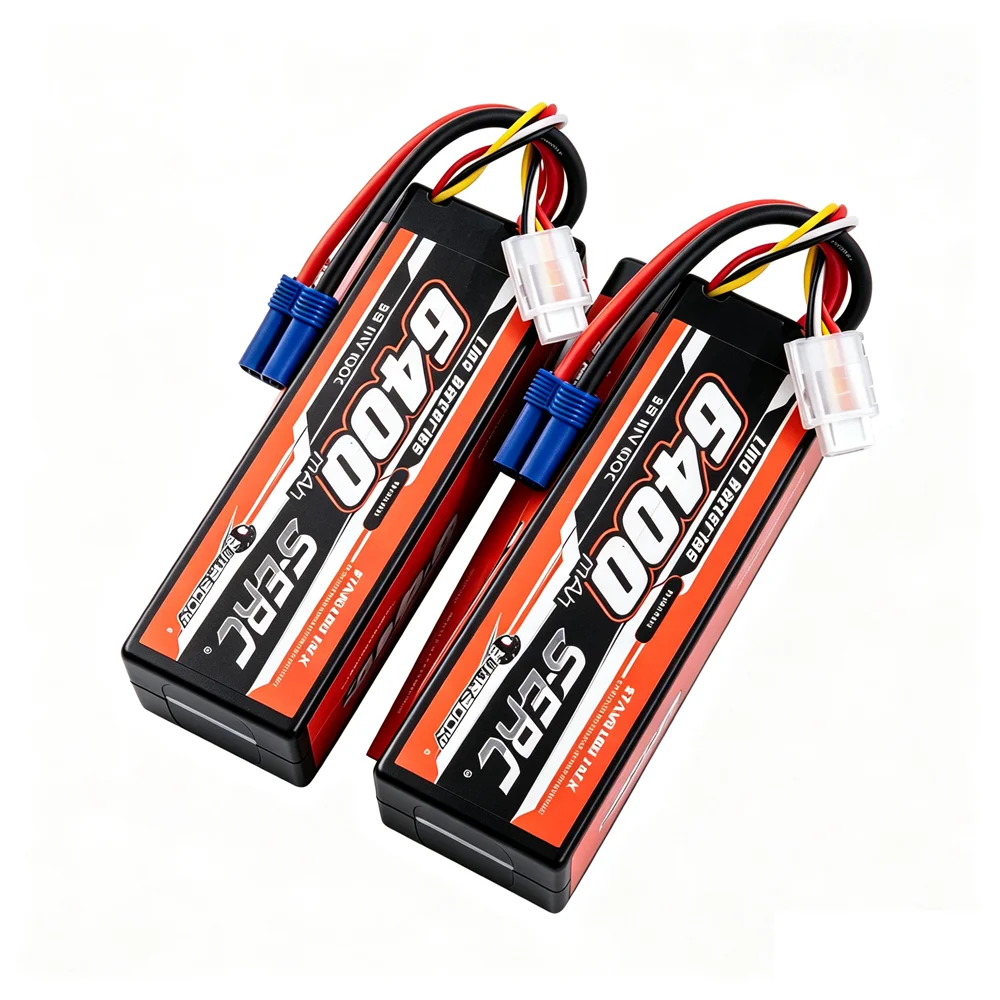 Sunpadow 6400mAh Lipo-Akku 2S 3S 4S EC5-Stecker 100C für RC-Auto, Flugzeug, DJI, LKW, Panzer, Buggy, Rennboot-Modelle, 2 Stück