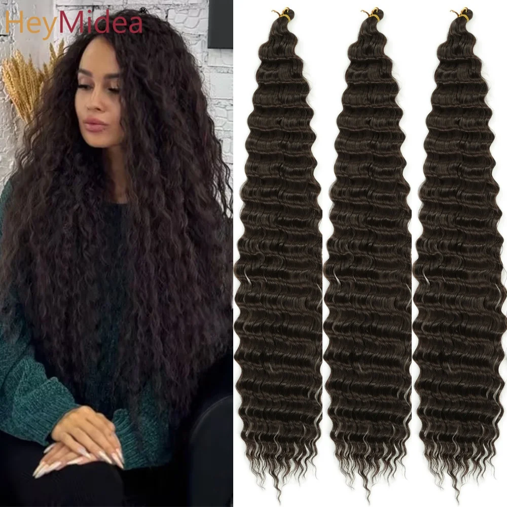 

30Inch Deep Twist Curly Crochet Hair Synthetic Ocean Wave Crochet Braids Hair Extension Ombre Long Bohemia Water Wave Braid Hair