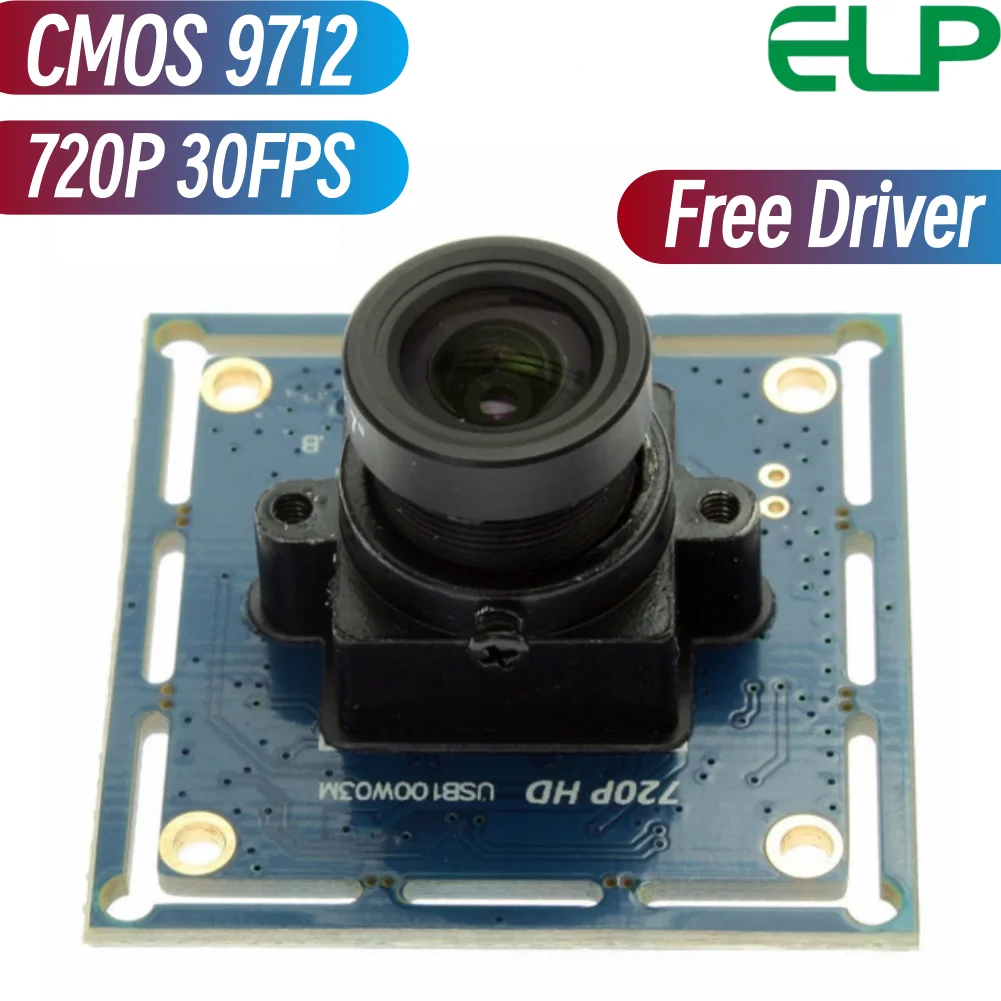 

Мини-веб-камера ELP 720P 30FPS, USB-модуль камеры с сенсором CMOS OV9712, USB2.0, бесплатный драйвер для Windows, Linux, Android, macOS
