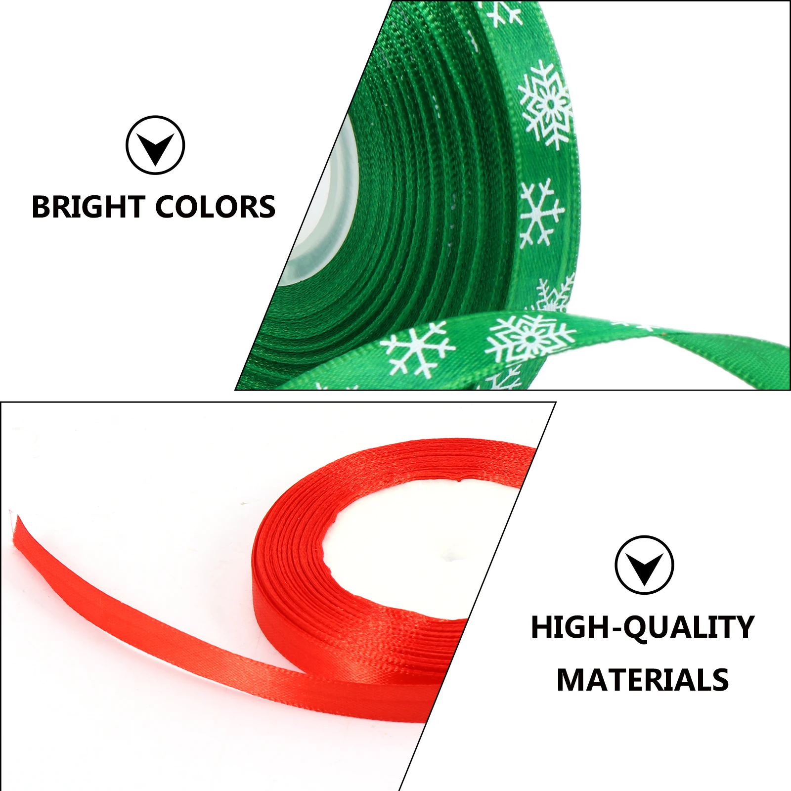 

8 Rolls Decorative Silk Ribbon Snowflake Pattern Xmas Ribbon Roll Christmas Gift Wrapping Party DIY Party Decor Craft