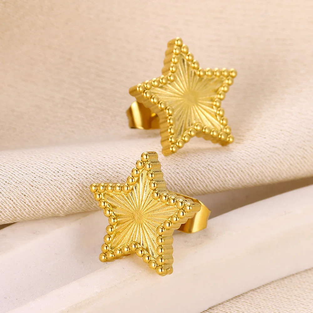 Minimalist Little Star Earrings For Women Men Cool Gift Stainless Steel Classic Retro Ear Stud Earrings Unisex Jewelry