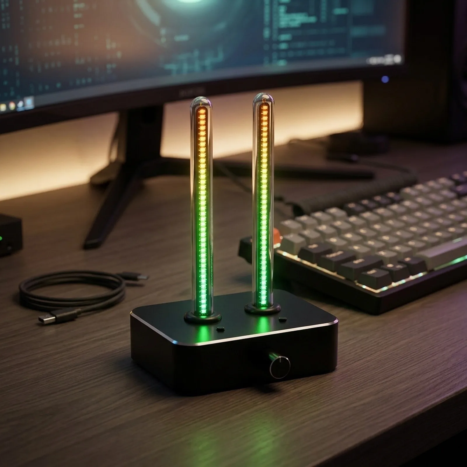 Audio for spectrum Analyzer with Retro Design IN9 Model Featuring RGB LEDs and Adjustable Sensitivity for Sound Detection