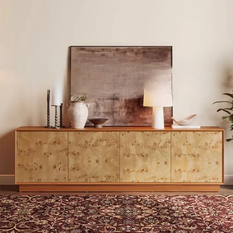 

Medieval French Tumor Bark TV Cabinet Living Room Against the Wall Floor Cabinet Art Modern Locker Villa
