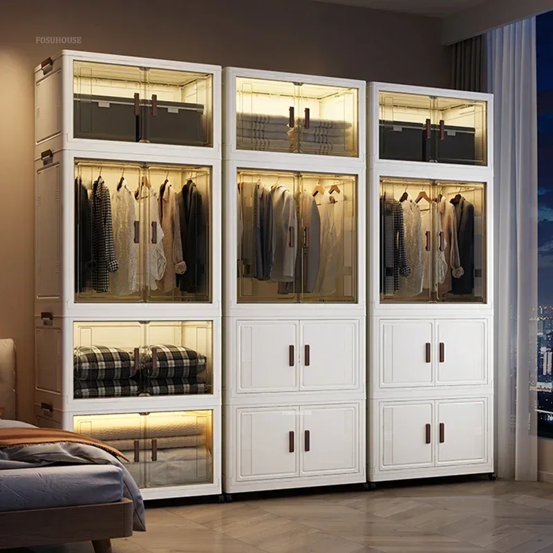 Folding Wardrobes Installation-free 's Wardrobe Home Living Room Toy Storage Cabinet Simple Rental Room Clothes Cabinet