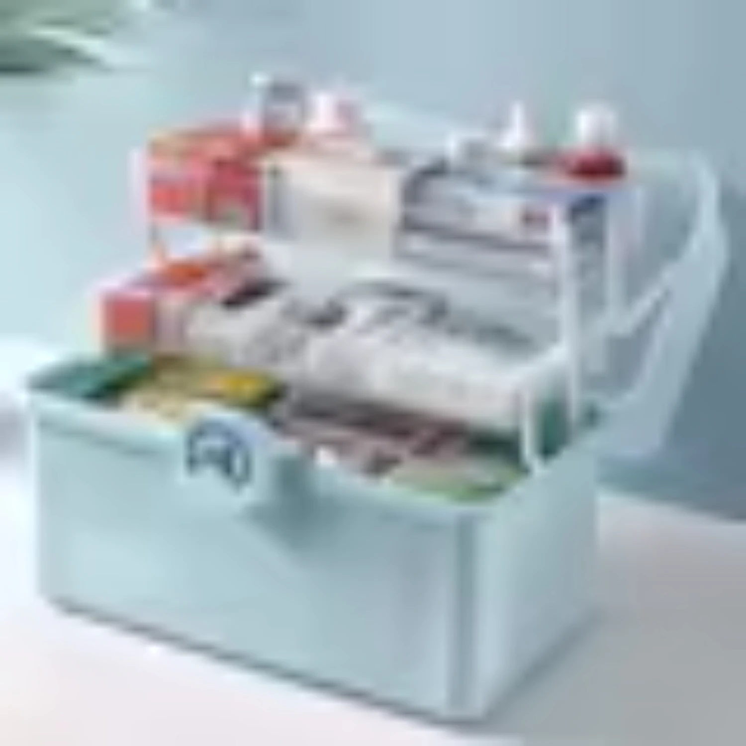 

1pc Useful Box Plastic Box Medical Box Organizer Multi-Functional Portable Medicine Cabinet Family Emergency Kit Box