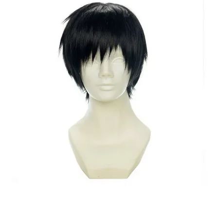 12" Men's Short Cosplay Full Wigs Heat Resistance Fiber Synthetic Hair The Lost Tomb Kylin Zhang Orihara Izaya