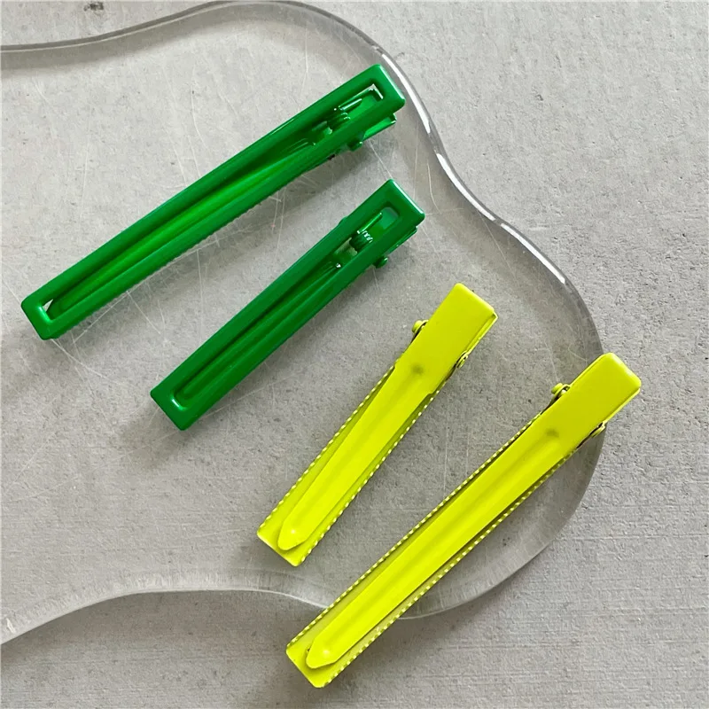 Fashion Neon Color Alloy Hair Clip Hollow Out Rectangle Barrette Solid Bright Color Hairpin Korean Side Hair Clip For Women Girl