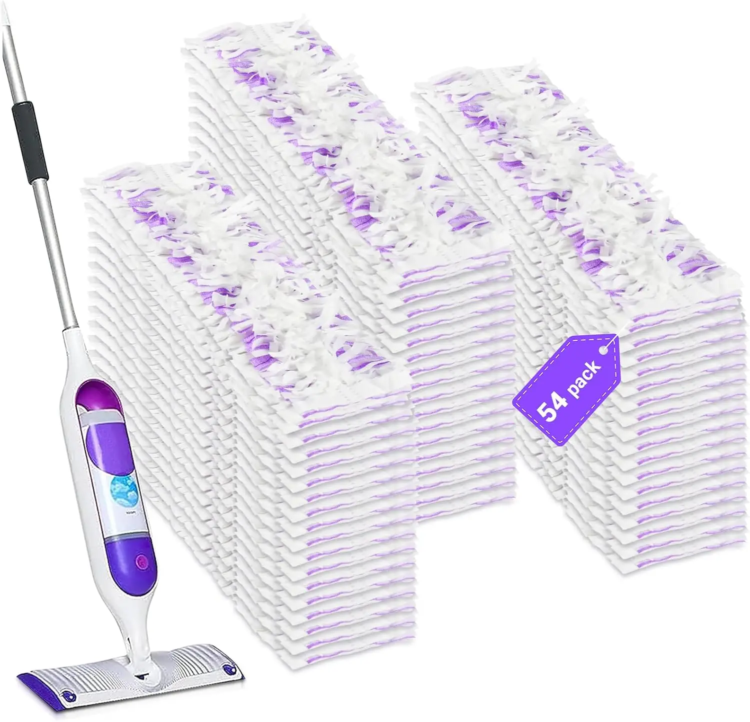 

54 Count Disposable Power Mop Pads Refills Compatible with PowerMop, PowerMop Wet Pads Rifill Cooperate with Mop Refill