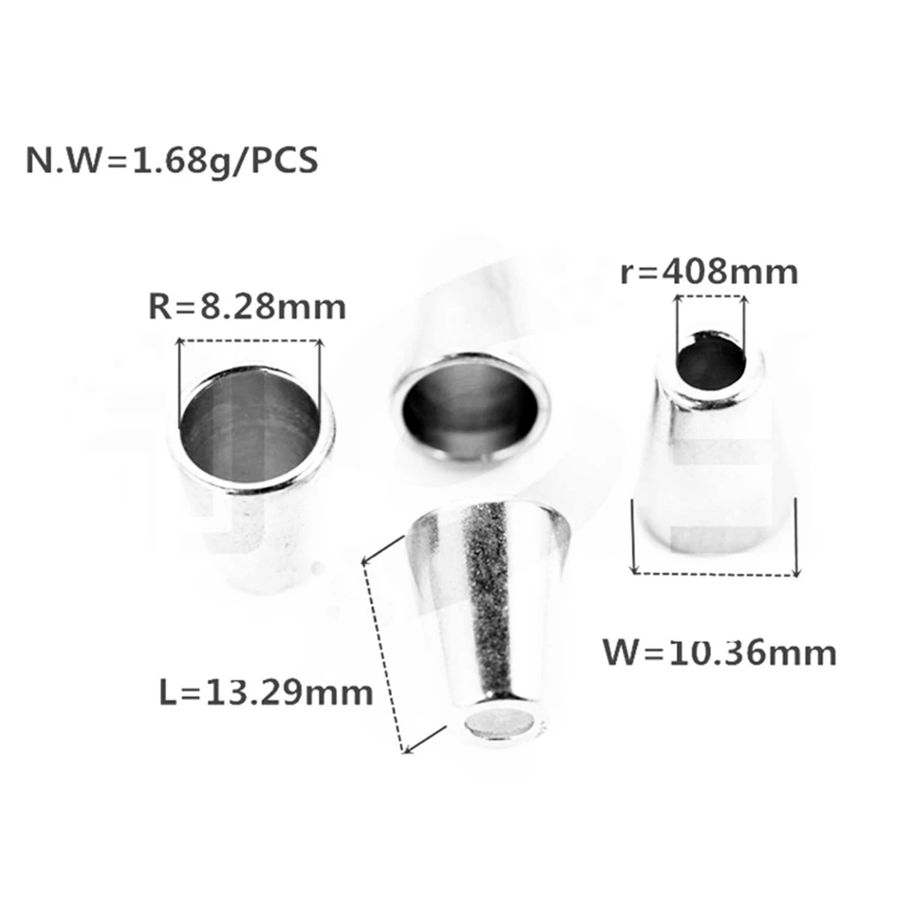 Zinc Alloy Hollow Cord End Conical Bell Rope Stopper Drawstring Fastener for Sportswear and Paracord Rope