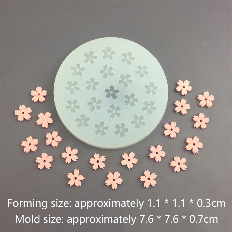 20 Holes Sakura Rose Flower Shape Silicone Mold DIY Flower Fondant Chocolate Cake Decoration Baking Pastry Dropping Mould