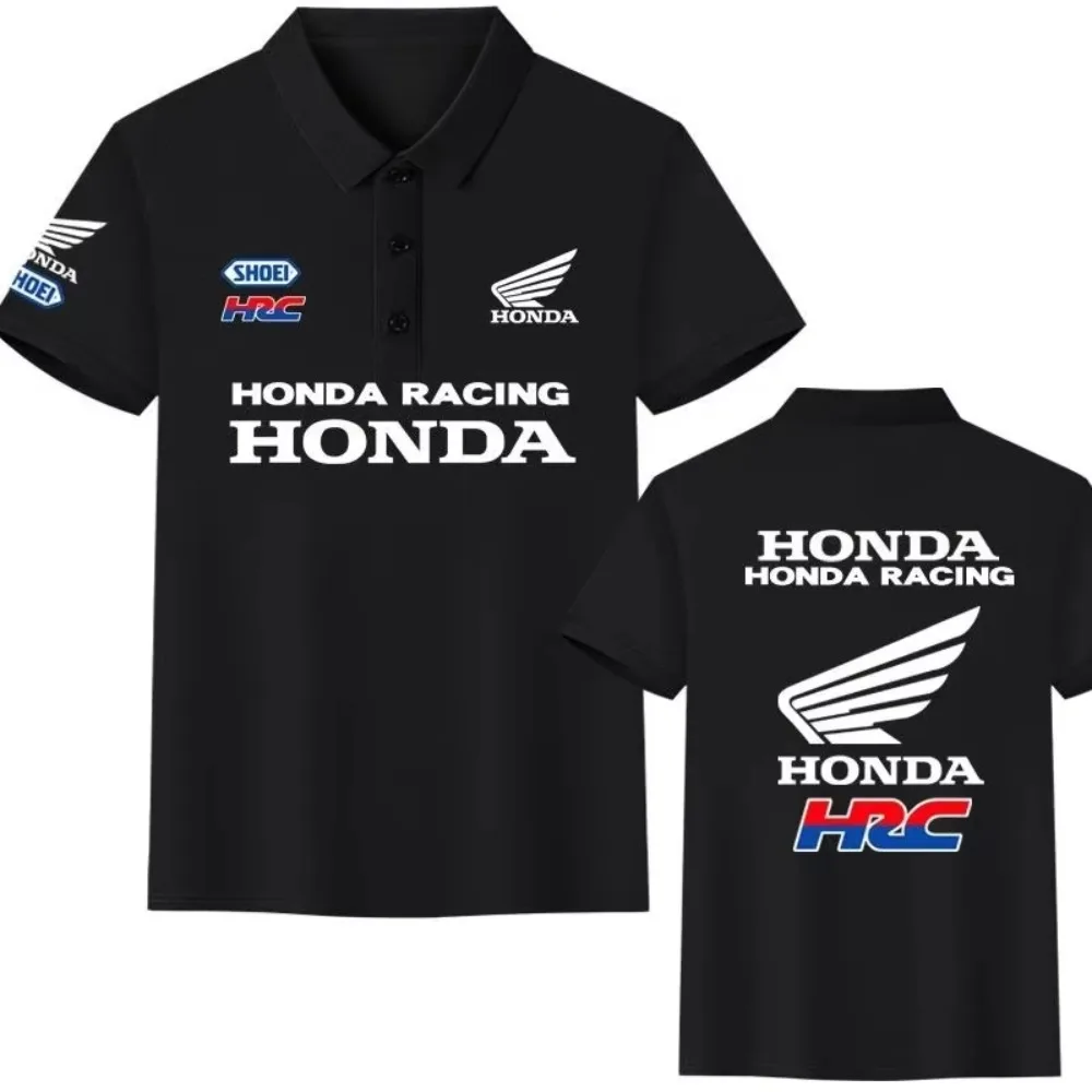 

Honda Men's and Women's POLO Shirts Summer HRC Non-Double Gold Wing T-Shirt Racing Motorcycle Short Sleeve Spring and Autumn Top